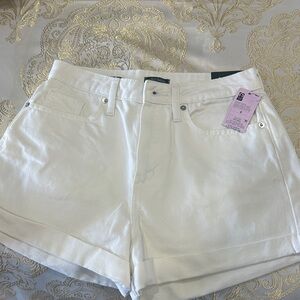 wild fable White High-Rise Rolled Hem Denim Shorts